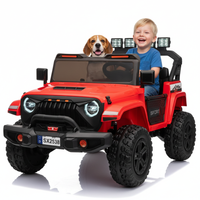 Garvee Ride - P Series: 24V Ride On Car, 4WD 2 Seater Kids' Electric Vehicle Truck with Remote Control, Adjustable Footwell Ride On Truck, 3 Speeds, Led Lights, Bluetooth, Red