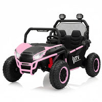 Garvee Ride - P Series: 2 Seater 24V Ride On Car,Electric Vehicle Utv Car for Kids,400W Motors Electric Truck With Remote,4.5MPH Max Speed,Four-Wheel Suspension，Music，Best Gift for Kids,Pink