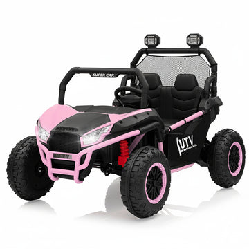 Garvee Ride - P Series: 2 Seater 24V Ride On Car,Electric Vehicle Utv Car for Kids,400W Motors Electric Truck With Remote,4.5MPH Max Speed,Four-Wheel Suspension，Music，Best Gift for Kids,Pink