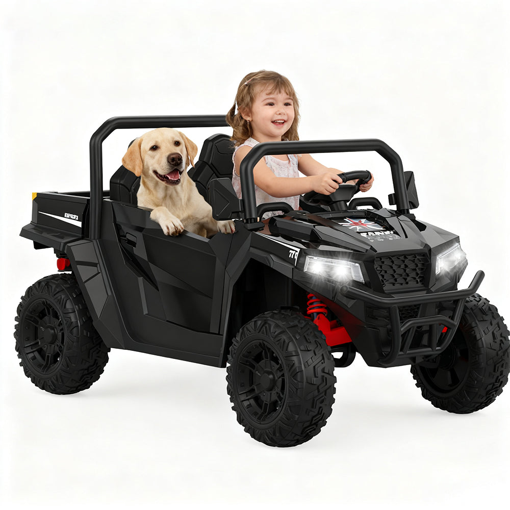Garvee Ride - P Series: 24V Ride On Dump Truck for Big Kids, 4x4 Electric Car with Remote Control, Shovel, Bluetooth & Music, 24v Ride On Toys, Truck Car, Kids Electric Ride