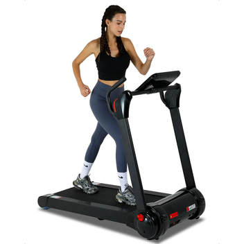 Garvee Folding Treadmill, [0.6-8.7MPH] 4.0Hp 300LBS Portable Treadmill with 14.5" LED Display & Pulse Detection for Home Office Apartment Exercise- Black