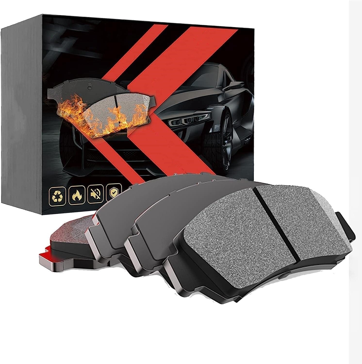 Front Brake Pads with Hardware 4 PCS Ceremic Brake Pads Set - GARVEE