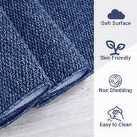 Garvee 9x12 Area Rug Modern Solid Textured Extra Large Area Rug Machine Washable Rug for Living Room, Non-Slip Stain Resistant Accent Rug Farmhouse Weaving Floor Cover Carpet for Bedroom, Navy