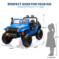 Garvee Ride - P Series: 24V 2 Seater Ride On Truck Car For Kid age 3 - 8 years, w/Remote Control, 4-Wheeler Suspension, 4x55W Powerful Engine, 4WD Battery Powered, LED Lights, Soft Braking - Blue