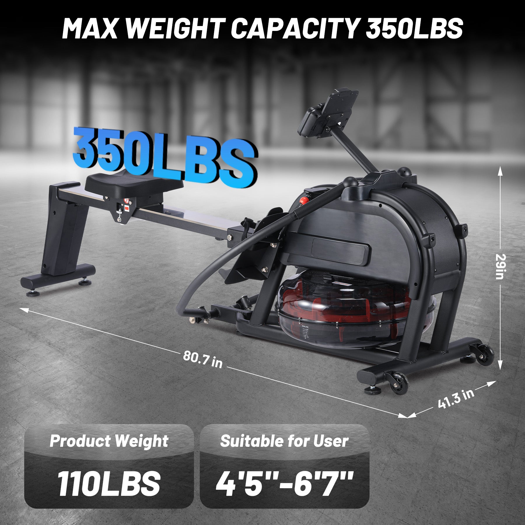 Garvee Rowing Machine, Magnetic Rower Machine for Home, 16 Levels of Quiet Dual Slide with Max 350lb Weight Capacity, App Compatible