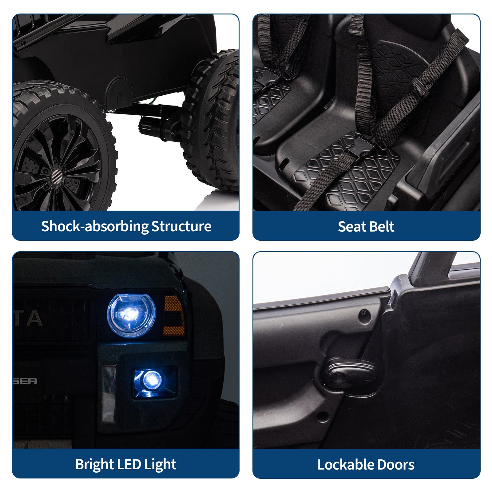 Garvee Ride P Series  24V Kids Electric Ride-On Car w/Parent Remote Control, 4WD/2WD Switch, Bluetooth Music, LED Lights & Shovel – 2-Seater Off-Road Toy for Over 3 Years, ASTM/CPSIA Certified