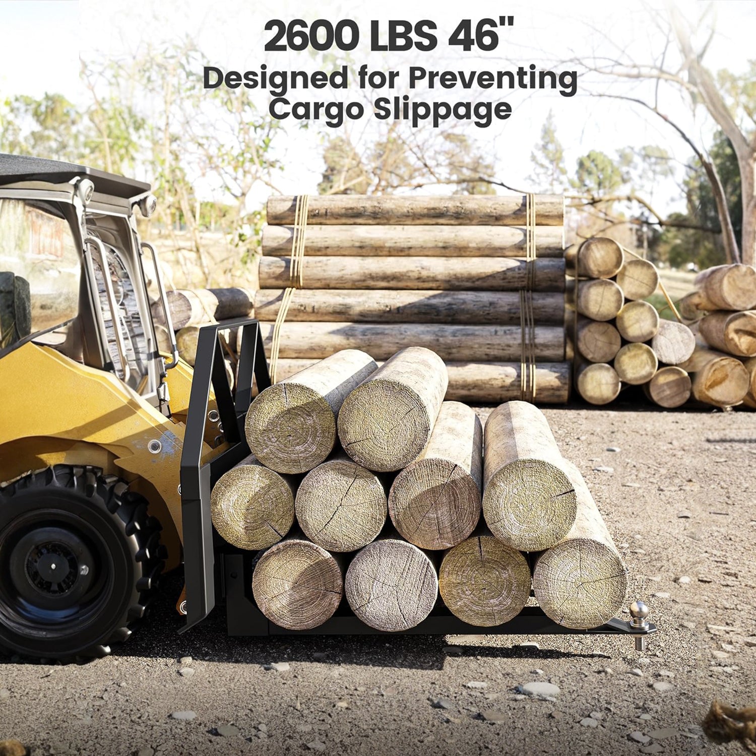 Garvee 2600 LBS Heavy Duty Pallet Forks Q235 Steel, Trailer Hitch Ball, Solid Welds, ATV & Tractor Compatible, Farm & Warehouse Use