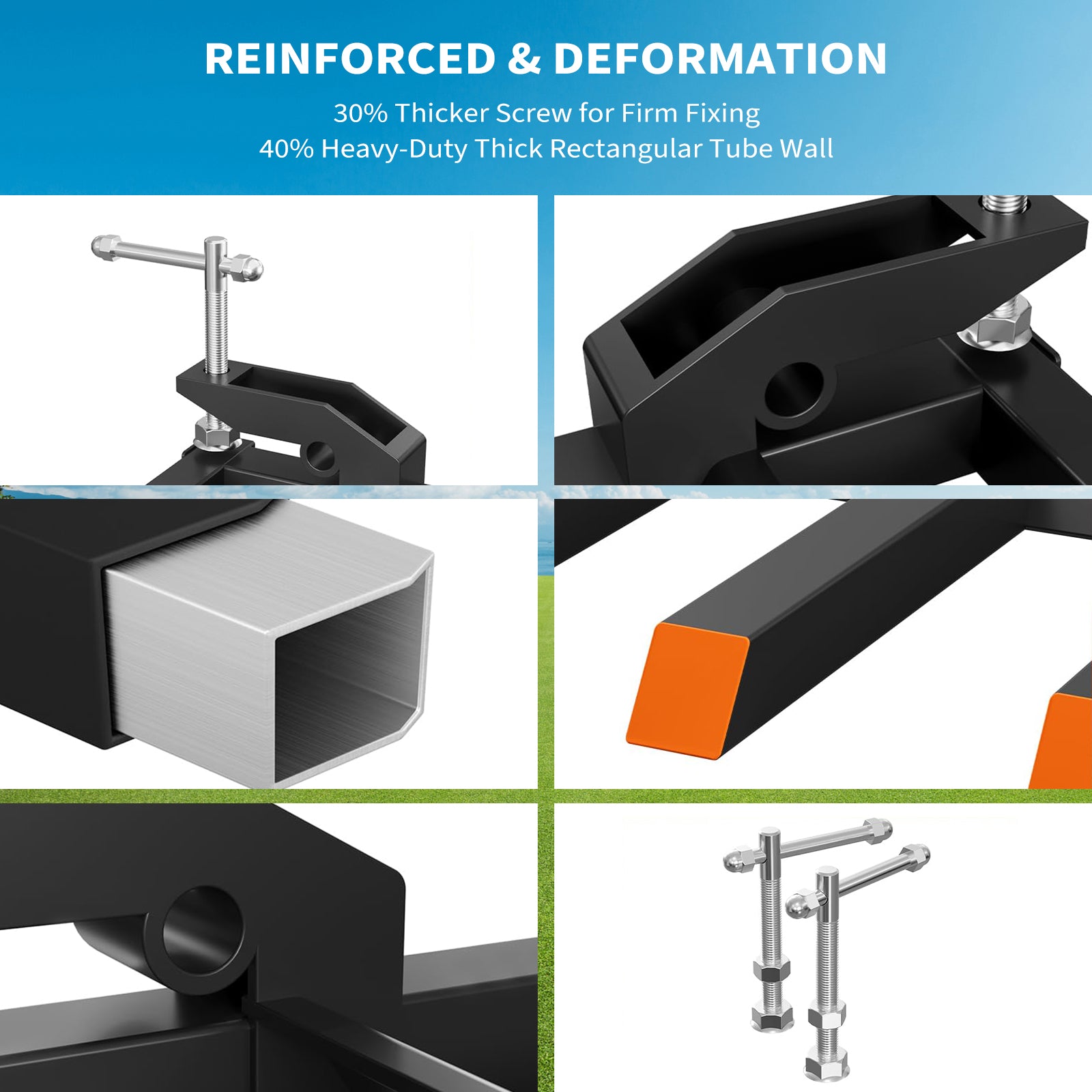 Garvee Heavy-Duty Clamp On Debris Forks for Tractor Bucket 58" 4000 Lbs Capacity Powder-Coated Alloy Steel Double Nut Construction Two Chain Holes for Farm, Warehouse, Construction