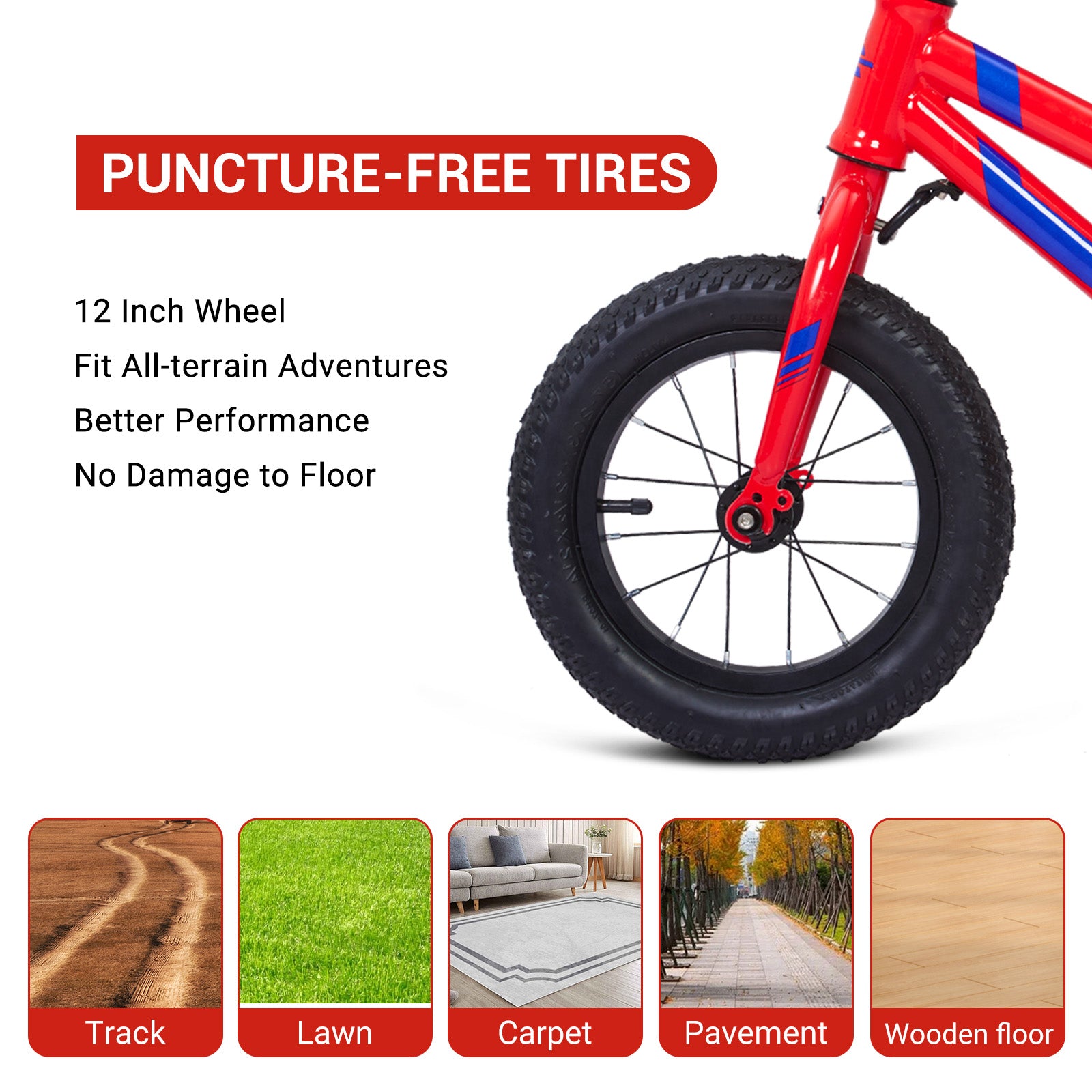 Garvee Balance Bike Lightweight Toddler Bike for 2-6 Year Old Boys and Girls - No Pedal, Adjustable Handlebar and Seat, Aluminium, EVA Tires - Red