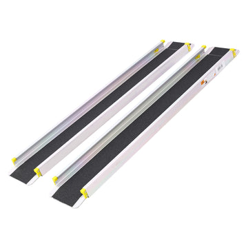 Garvee Telescoping Wheelchair Ramp 7FT Aluminum - Adjustable Track ADA Folding for Home/Car/Doorway/Curbs (Scooter Access)