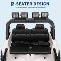 Garvee Ride - P Series: 24V Ride On Car, 4WD 2 Seater Kids' Electric Vehicle Truck with Remote Control, Adjustable Footwell Ride On Truck, 3 Speeds, Led Lights, Bluetooth, White