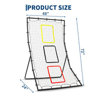 Garvee Back Net for Baseball & Softball - 6x4 ft Pitching and Fielding Rebounder with 3 Goal Zones, Heavy Duty Powder-Coated Steel Frame, Tear-Resistant Netting, Portable Design
