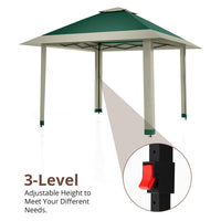 Garvee 13'x13' Pop Up Tent Outdoor Canopy Shelter with Mosquito Netting 4 Stanbags Instant Gazebo Tent for Lawn, Garden, Backyard Deck (Olive Green + Taupe)