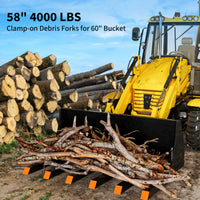 Garvee Pallet Forks Heavy Duty 58" x 31", 4000lbs Capacity, 6 Tines, Adjustable Pull-Out Bolts, Easy Install for Loaders and Skid Steers