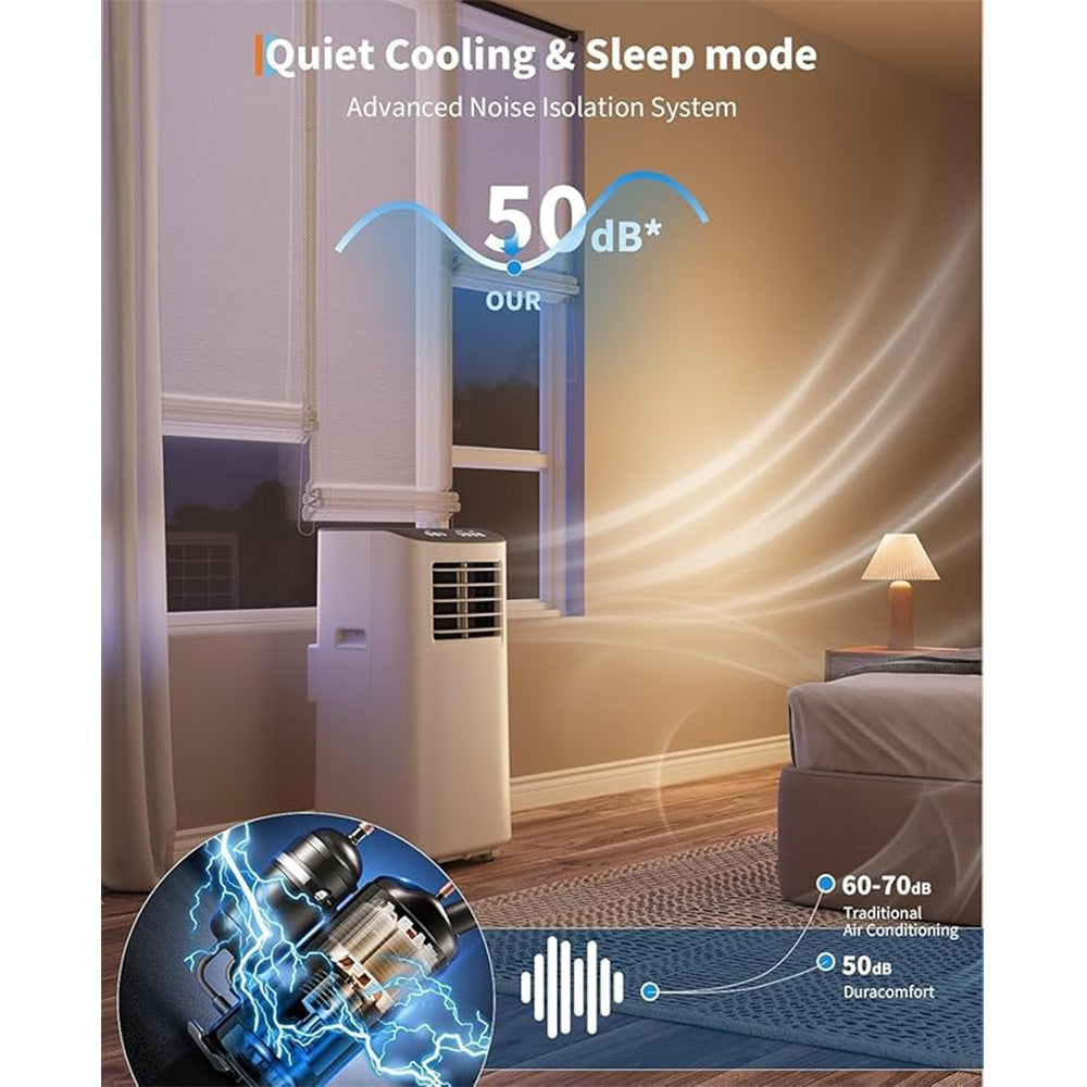 Garvee 3-in-1 Portable Air Conditioner 8K BTU Cooling & Dehumidifier Plastic Remote Control & Timer for Rooms up to 350 sq.ft