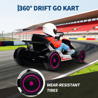 Garvee Ride - G Series: 6+,24V Drift Kart with 2X150W Strong Motor, 7AH Big Battery, Electric Pedals, Electric Go Kart Outdoor Race Toy - Pink