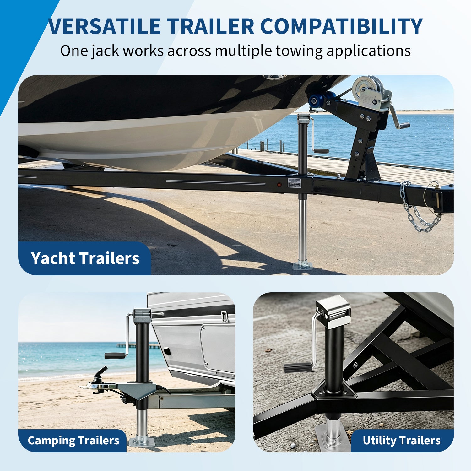 Garvee A-Frame Trailer Jack 5000 Lbs, Heavy Duty Tongue Jack with Handle & Footplate, 15" Travel, Bolt-on Trailer Jack Stand for RV, Boat, Utility Trailers & Horse