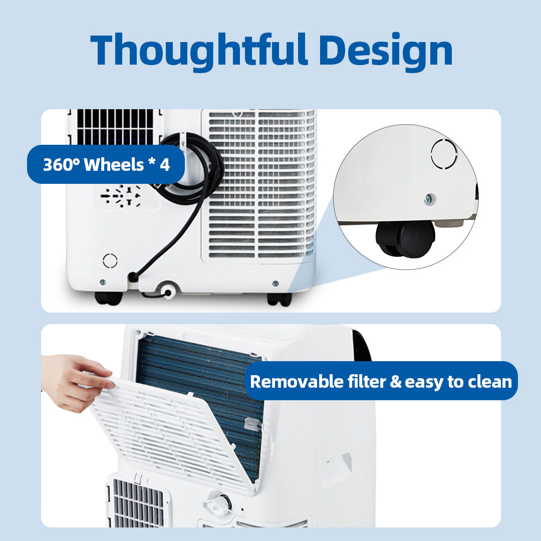14,000 BTU Portable AC, 550-750 Sq.Ft, 3-in-1, LED, Quiet/Home/Office