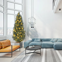 Garvee 5ft Artificial Topiary Cedar Trees with 100 Light / 8 Light Modes, 2 PCS Artificial Plants Outdoor with Realistic Moss & Pot, UV Rated Fake Plants for Front Porch Decor, Living Room