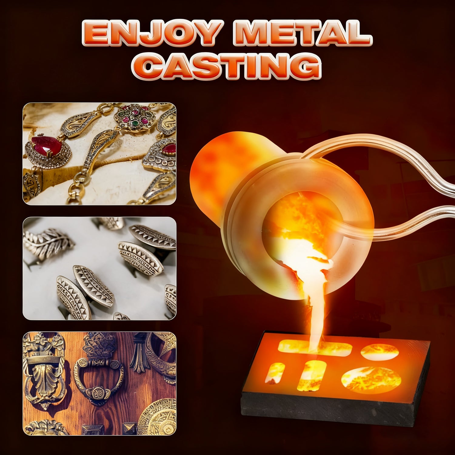 Garvee 1+3 KG Gold Melting Furnace Set,2100 °F Digital Electric Melting Furnace with 2 Crucibles,Temperature Control for Melt Scrap, Silver, Gold, Copper, Aluminum 110V