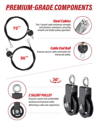 GARVEE Home Gym All in One, 2200LBS Squat Rack Power Cage with Smith Bar, LAT Pull-Down, Cable Systems, Leg Hold-Down and More Attachments, Workout Equipment