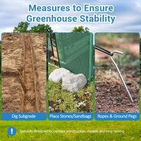 Garvee Walk-in Greenhouse Tunnel 15x6.5x6.5ft,Galvanized Steel Tunnel Greenhouse with Doors and Window,Garden Hot House for Home Gardening Seed Germination