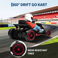 Garvee Ride - G Series: 6+,24V Drift Kart with 2X150W Strong Motor, 7AH Big Battery, Electric Pedals, Electric Go Kart Outdoor Race Toy - White