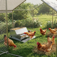 Garvee Professional Farm Chicken Coop System: Extra-Large Walk-In Poultry Run, Roll-Away Nesting Box, Climbing Gym, Cleaning spatula & High-Capacity Feeder - Comfort for 9+ Hens