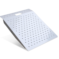 Garvee Shed Ramp Heavy Duty 750 LBS Capacity Non-Slip Punch Plate Stainless Steel Rust-Resistant Wide 24 in Handle Hole for Garage Barns