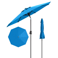 Garvee 9' Patio Umbrella, Outdoor Table Umbrella – Market Umbrella, Tilt & Crank, UV Waterproof, 8 Ribs, Turquoise