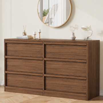 Garvee 6 Drawer Dresser for Bedroom, Wide Antique Chest of Drawers with Large Storage, Wooden Dresser Organizer