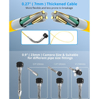 Garvee 165ft Drain Camera, Self-Leveling Snake Camera with Markings, 9" HD LCD Screen, DVR, Adjustable LEDs, 16GB SD Card, IP68 Waterproof for Sewer Inspection