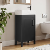 Garvee Modern 16" Freestanding Bathroom Vanity with Cabinet for Small Bathroom, Black - Black