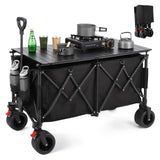 Garvee Foldable Collapsible Cart with 440lbs Capacity - Heavy Duty 206L All-Terrain Wheels Folding Utility Cart for Fishing, Camping, Grocery & Outdoor Use