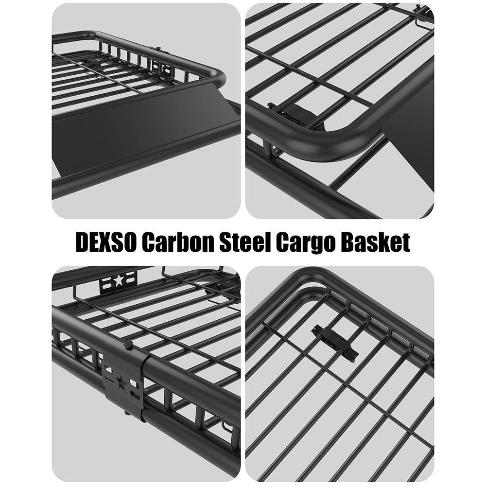 Garvee Universal Roof Rack Carrier Basket, 51"x36"x5", 200 LBS Capacity, Heavy Duty Rooftop Cargo Rack, for SUVs, Trucks, Vehicles, Balck