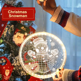 Garvee Christmas Decorations, Christmas Window Lights with Suction Cups, Battery Operated Christmas Lights, 3D Acrylic Hanging LED Lamps for Doors Windows Decor Windows Decor Snowman - snowman