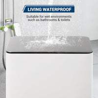 Garvee 4 Gallon Stainless Steel Step Trash Can with Removable Inner Bucket and Soft-Close Lid for Bathroom Living Room and Office, White