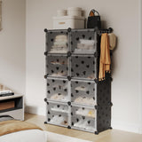 Garvee Detachable Shoe Storage 8 Tier 32 Pairs Expandable Shoe Rack Organizer with Door for Entryway Hallway Bedroom Black - Black