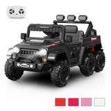 Garvee Ride - P Series: 24V 4WD Ride on Car Kids Ages 3-8, with 6 EVA Wheels, Battery Powered & Remote Control, 3 Adjustable Speeds, Soft Start, Battery Display, Music - Black - Black