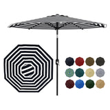 Garvee 9' Patio Umbrella with Crank Lift & Push Button Tilt, Table Umbrella Outdoor Patio 8 Sturdy Ribs for Yard, Deck, Pool, Black & White Stripe - Black And White Stripes