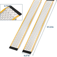 Garvee Aluminum Lawn Mower Ramps 57" Long 9" Wide 1000 lbs Capacity Anti-Slip Punch Plate Surface Lightweight Sturdy Shed Access