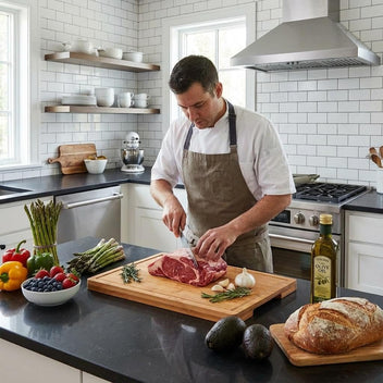 Garvee 16" x 11"Large Bamboo Cutting Board with Juice Groove and Handles Wood Cutting Board for Kitchen