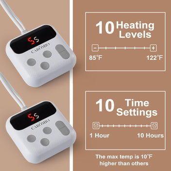 Garvee Electric Blanket King Size Dual Control - Thick Tufted Sherpa Heated Blanket King with 6 Heating Levels and 20 Time Settings, UL Certified Fast Heating Blanket King Size 90"×100", Grey