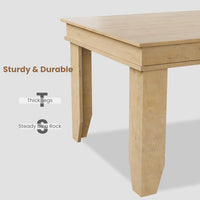 Garvee Farmhouse 71" Wood Rectangular Dining Table with L-Shaped Legs Suitable for 6-8 People for Dining Room, Natural