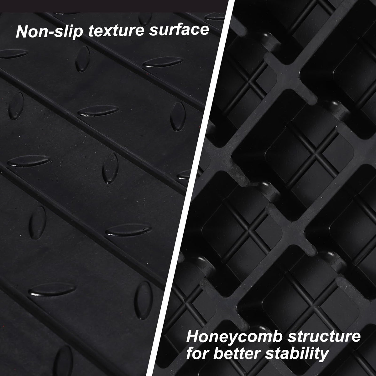 GARVEE rubber curb ramp with textured non-slip surface and honeycomb underside structure