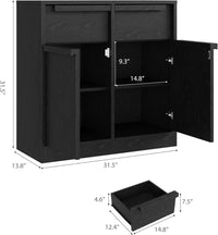 Garvee 31.5" Sideboard Buffet Cabinet with 2 Doors and 2 Drawers for Dining Room, Black