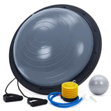 Garvee 23 in Half Balance Ball with Non-Slip Base and Resistance Bands for Core Workouts, Home Gym, Grey