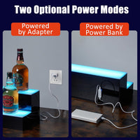 Garvee Led Lighted Liquor Bottle Shelf, 2 Tiers 40 Inches Led Bar Display Shelf With Remote & App Control, 16 Colors, 4 Modes, 1-8 H Timing, Bar Lights for Liquor Shelves