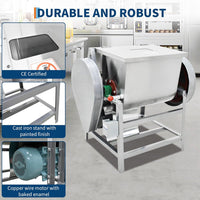 GARVEE 50 QT Commercial Dough Mixer, Professional Pizza Dough Mixer, 110V 2200W Electric Stand Mixer Dough Kneading Machine with 90 Degree Tilt for Bakeries Pizzerias, Silver