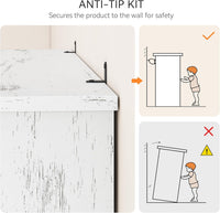 Garvee 5 Tier Bookcase, Farmhouse Book Shelf with Storage, Tall Book Case Wooden 5 Shelf Bookcase for Home Office, Living Room, Bed Room (White, 67.4" H x 31.5" W x 12.8" D)